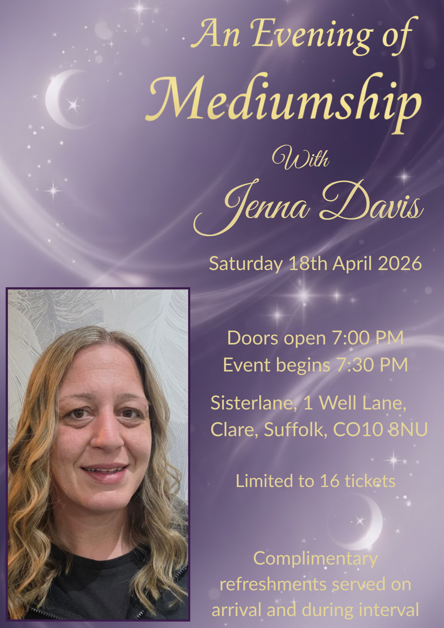 Mediumship Evening - Saturday 18th April 2026