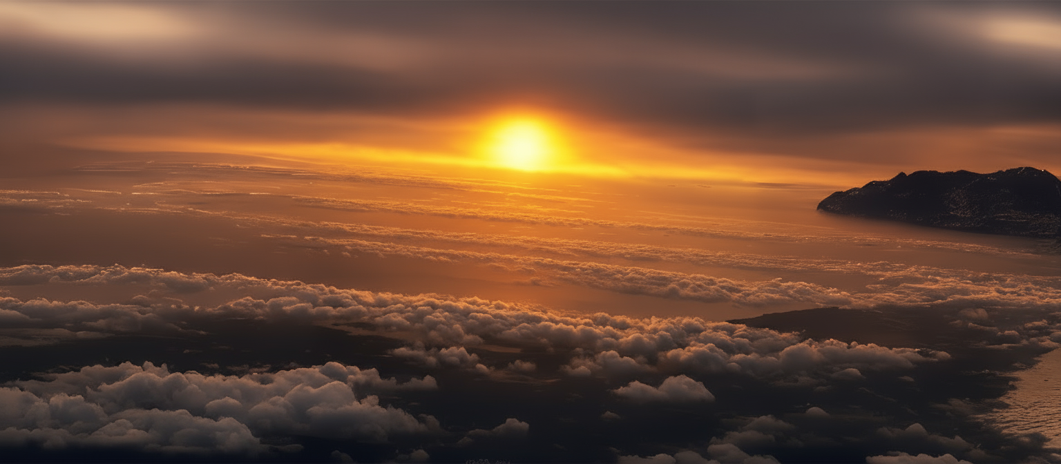 Sunset scene with lighter sky
