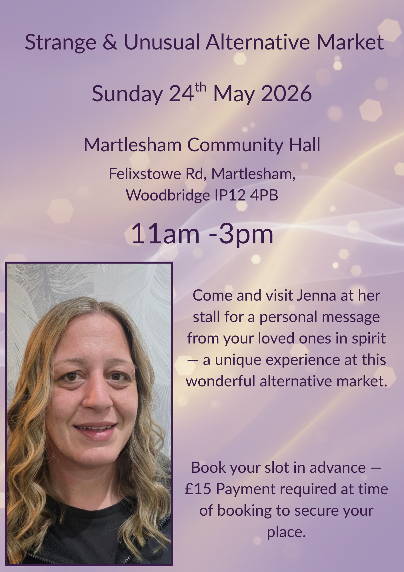Strange & Unusual Alternative Market - 15 Minute Mediumship Reading - MARTLESHAM, SUFFOLK