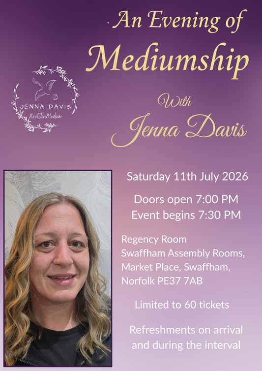 Mediumship Evening - Saturday 11th July 2026 SWAFFHAM, NORFOLK