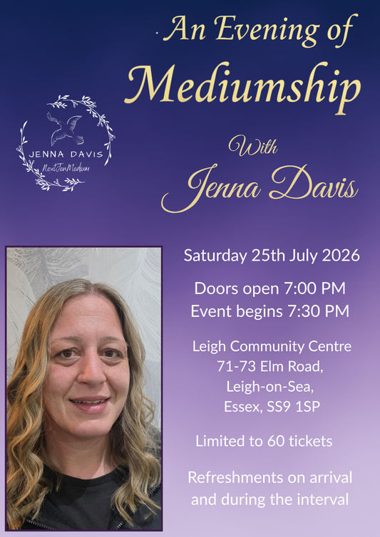 Mediumship Evening - Saturday 25th July 2026 LEIGH-ON-SEA, ESSEX