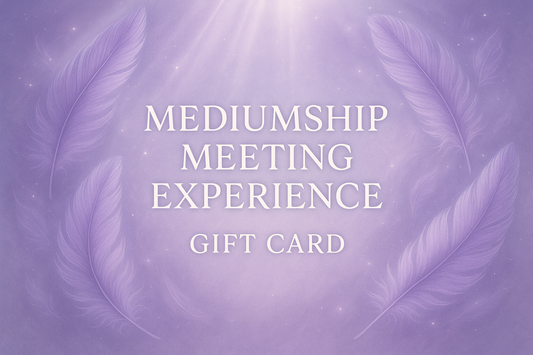 Spiritual Meeting Gift Card with Purple Feathers